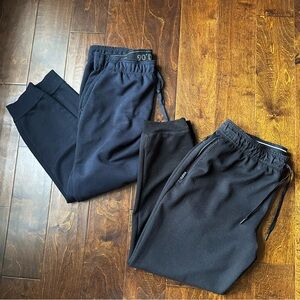 2 Men's Black and Dark Blue Jogger Sweatpants